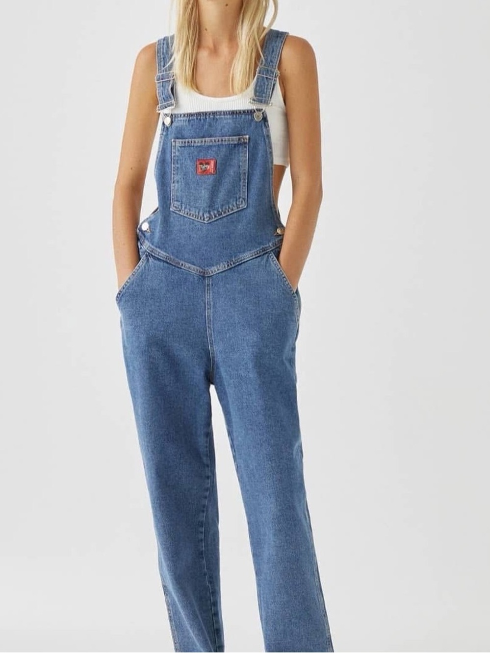 NWT Pull&Bear Retro Mickey Mouse Denim Women’s Overalls
